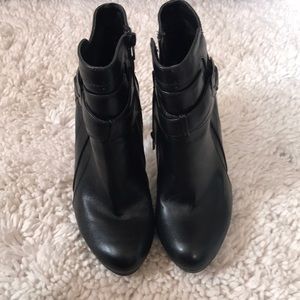 Black strapped ankle boots